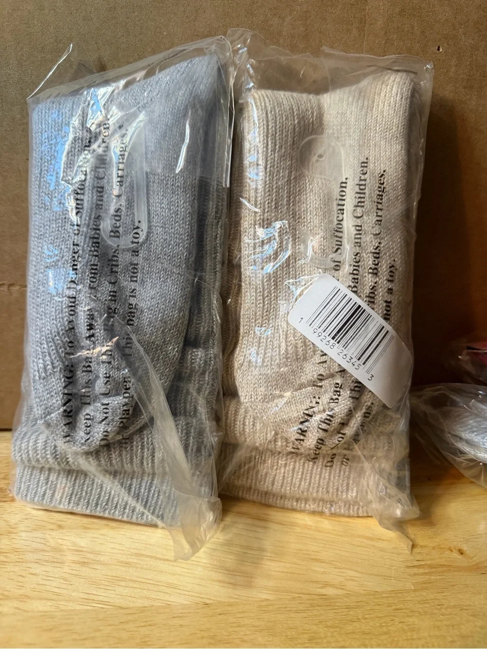 Auden Slouch Crew Socks Bundle- Light Gray & Cream